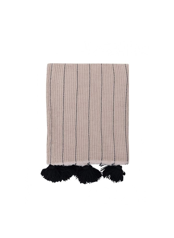 Rozi Buhur Collection Throw - Beige & Black