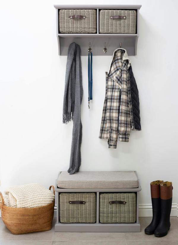 Statement Furniture Tetbury Hallway Set with Storage Baskets, Coat Hooks and Cushion Seat