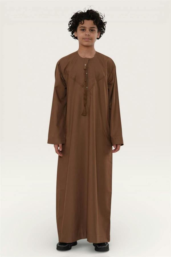 Infinity Leather Kids Boys Eid Moroccan Jubba Robe Djellaba Ramadan Eid Thobe - K-HM11