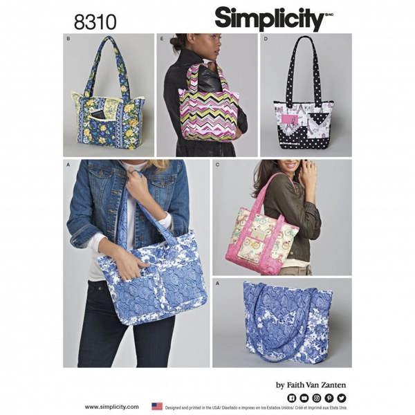 Simplicity Sewing Pattern 8310, Bags, Quilts for Women, One Size - Easy