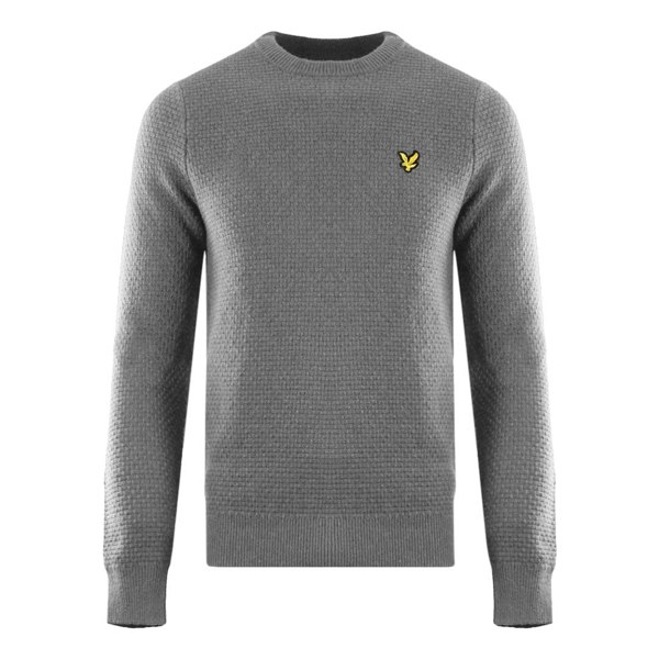 Lyle & Scott Basket Weave Knitted Sweater - Grey