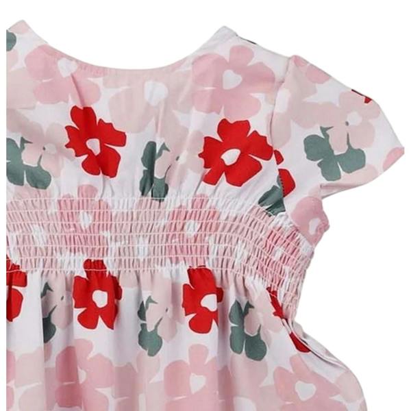 Trespass Girls Ever So Floral Smock Dress - Red - 