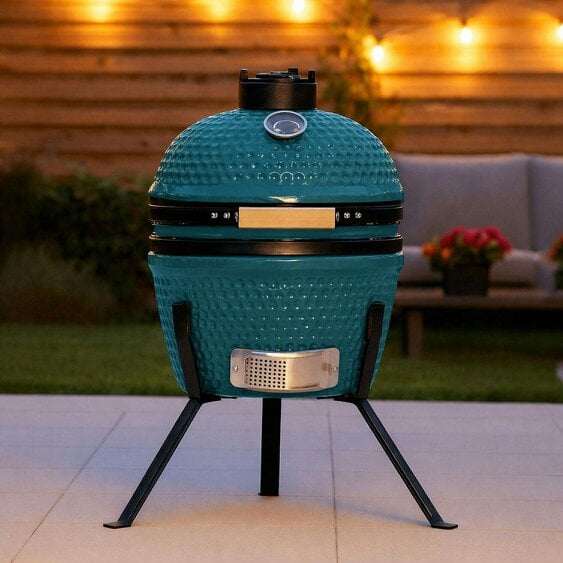 Neo Teal Blue Kamado 13" Ceramic Mini BBQ Grill