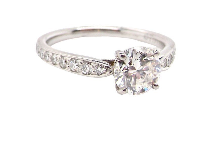 A Tiffany solitaire diamond ring