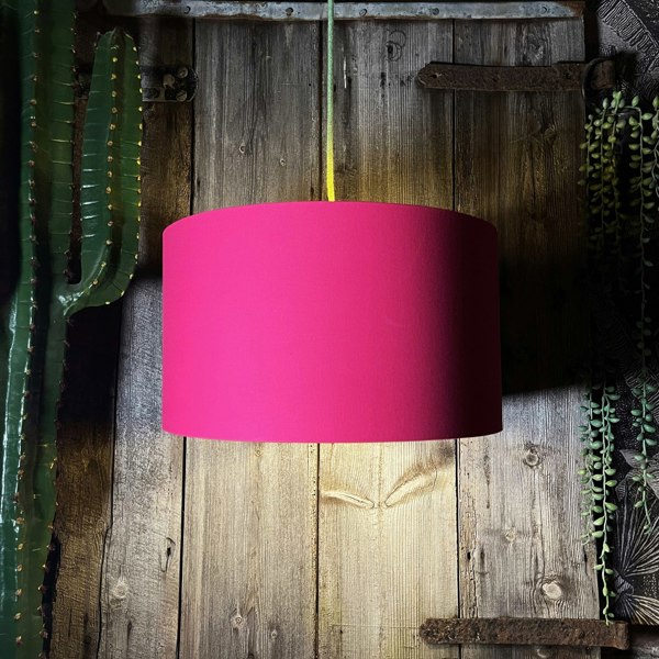 Love Frankie Pomegranate Pink Cotton Lampshade With Gold Lining