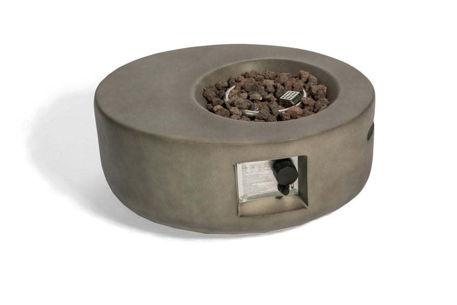 MDA Designs ECHO Dark Grey Lavish Garden & Patio Gas Fire Pit with Eco-Stone Finish