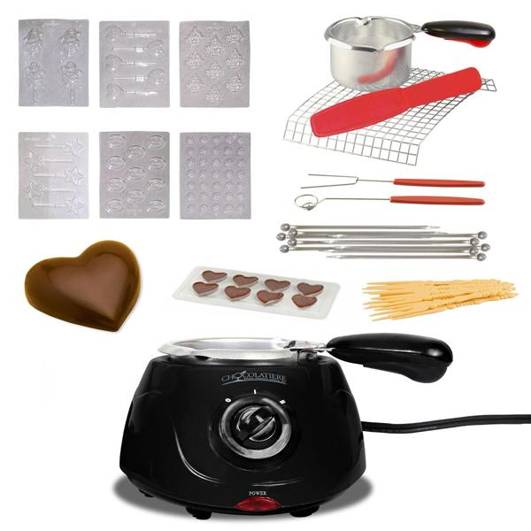Total Chef Chocolate Melting Pot – 250g Electric Fondue Set with Accessories for Parties & DIY Treats(Black)