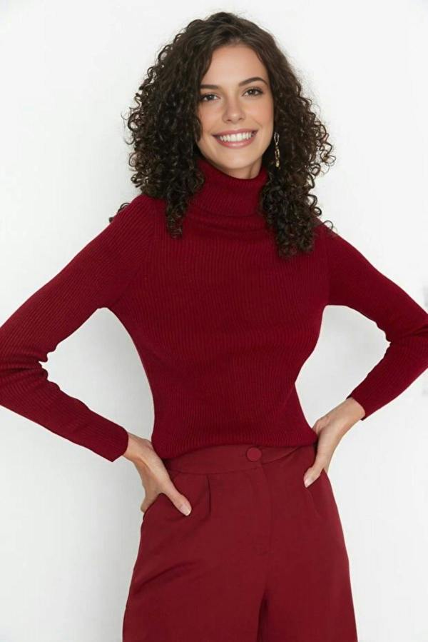 WOVCOR Basic Turtleneck Knit Sweater