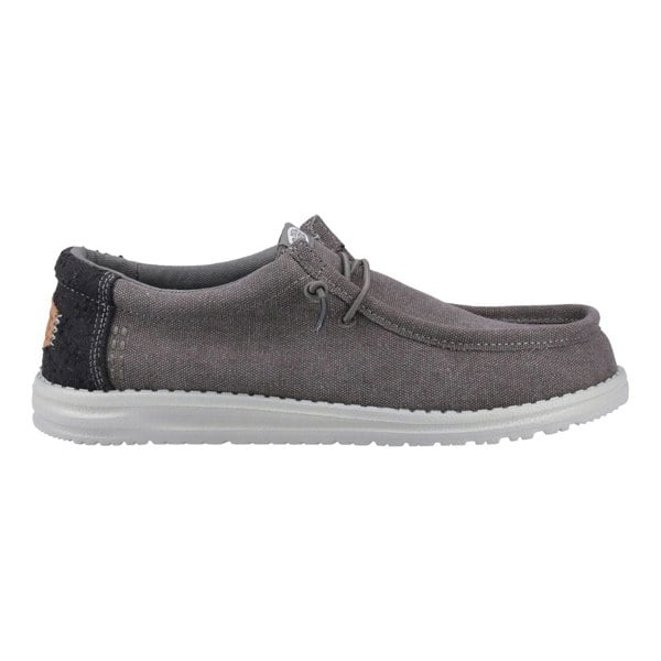 HEYDUDE Wally Workwear Polyester Blend Men's Granite Grey/Black Moccasins Shoes