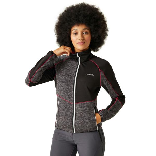 Regatta Womens/Ladies Lindalla VII Marl Full Zip Fleece Jacket - Seal Grey/Black - 
