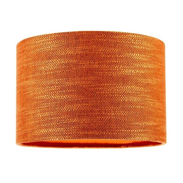 Designer Bobbled and Textured Linen Lamp Shade in Rustic Orange Image 1