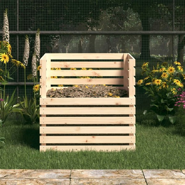 Berkfield Composter 80x80x78 cm Solid Wood Pine