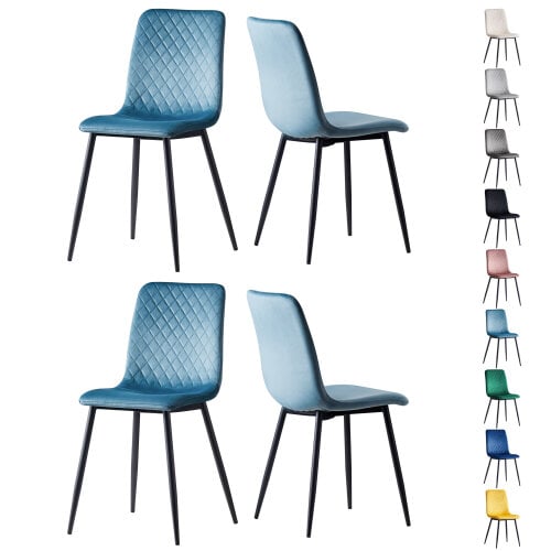 Set of 4 Velvet Fabric Dining chairs Lexi