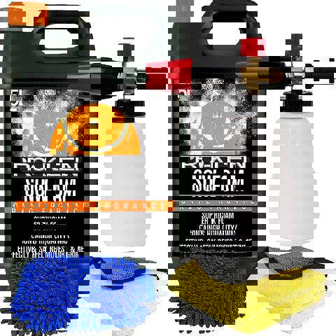 ProKleen Pro-Kleen Orange Snow Foam, Karcher K Series Snow Foam Lance & Microfibre Cloth & Mitt Pressure Washer