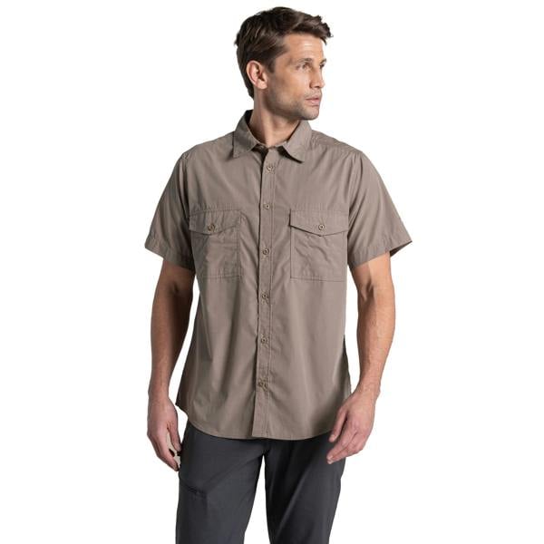 Craghoppers Mens Kiwi II Short-Sleeved Shirt - Pebble - 
