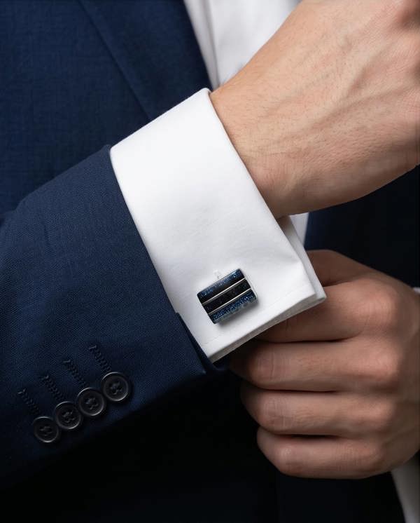 Pamoni Midnight Nebula Rectangular Cufflinks