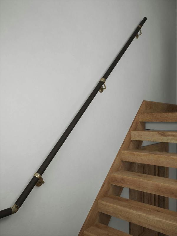 Handrails Direct Burcot Espresso Leather Half Turn Handrail