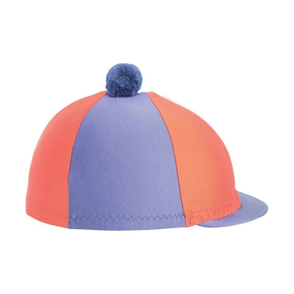 Hy Two Tone Lycra Hat Silk With Bobble - Navy/Orange