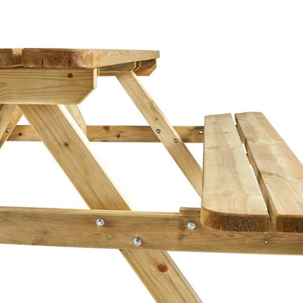 Cerland Romane Picnic Table 6ft 6 Person Wooden Dining Table Folding Benches