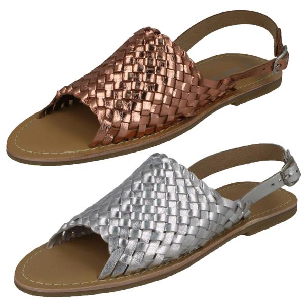Leather Collection Ladies Leather Collection Weave Vamp Sandals F00188