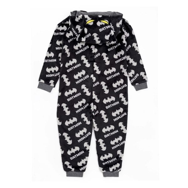 Batman Boys Fluffy All-In-One Nightwear - Black/Grey/Yellow