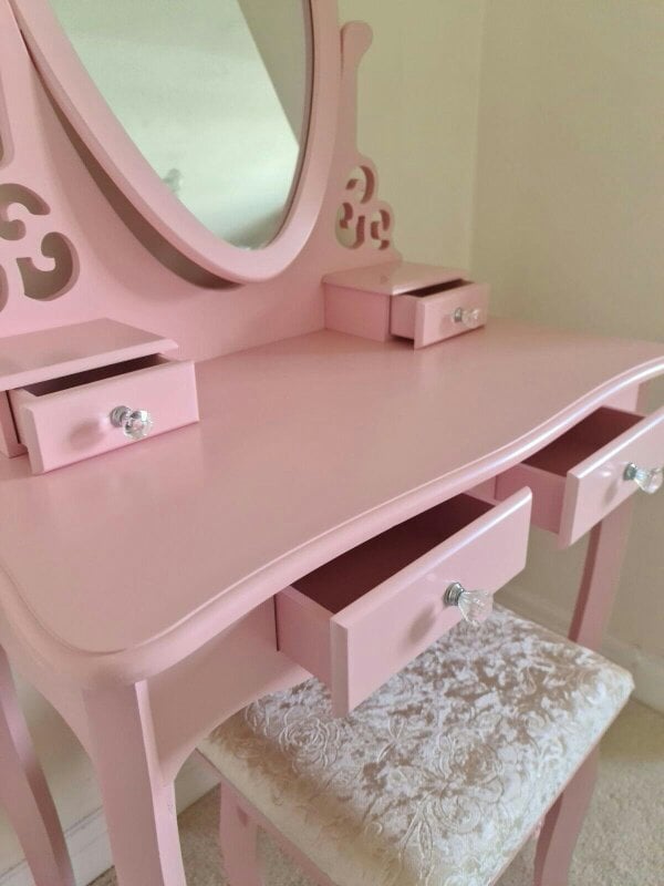 Kosy Koala Dressing Table with Heart Shaped Mirror and Stool Makeup Vanity Mirror Hollywood Table