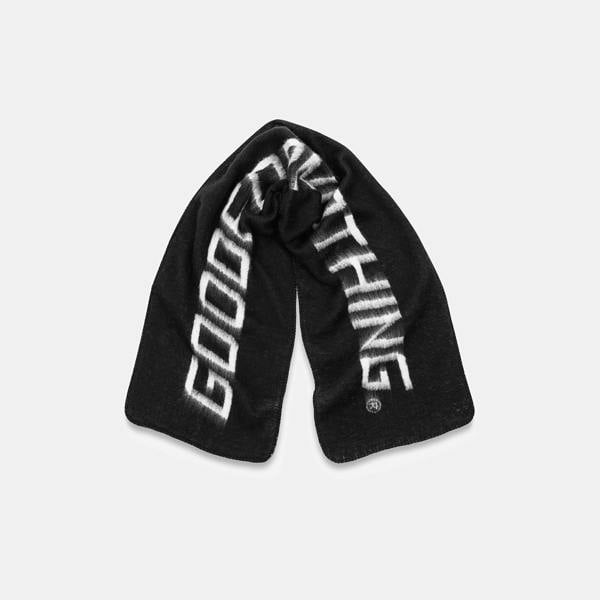 Good For Nothing  Black Branded Knitted Scarf - Black Image 1