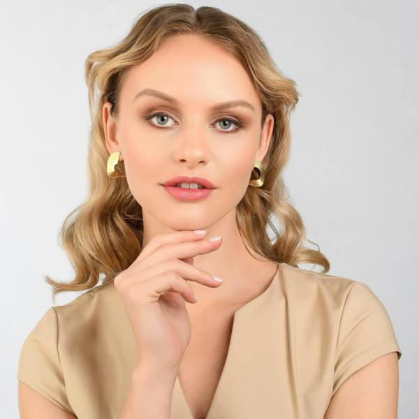 Large Gold Spiral Statement Earrings for Women - namana.london