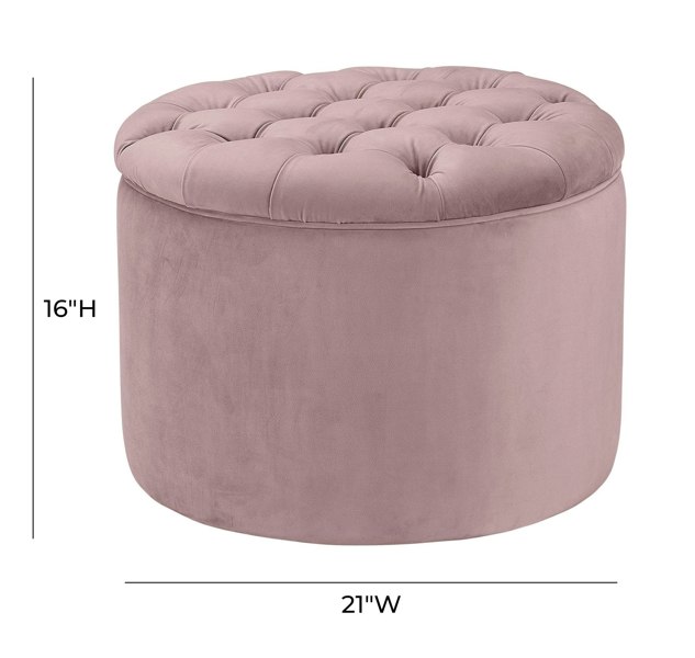 Furniture Edit Queen Mauve Velvet Storage Ottoman