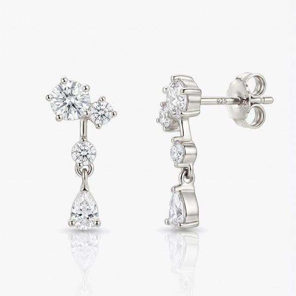 MUCHV Dainty Cluster Drop Stud Earrings
