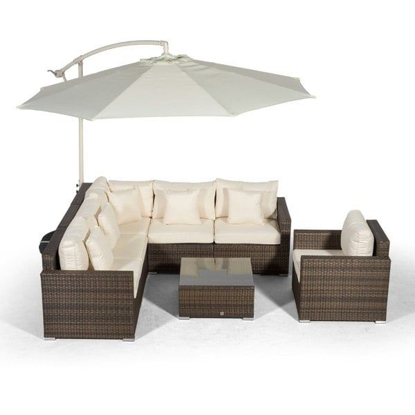 Giardino Havana 6 Seat Rattan Corner Sofa and Armchair Set with Coffee Table