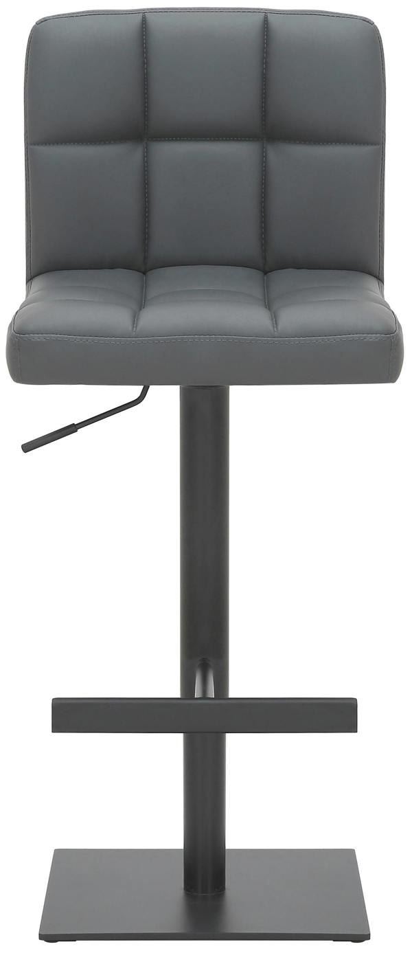 Lamboro Allegro Deluxe Kitchen & Breakfast Bar Stool, Matt Black Footrest, Adjustable Swivel Gas Lift, Charcoal Grey