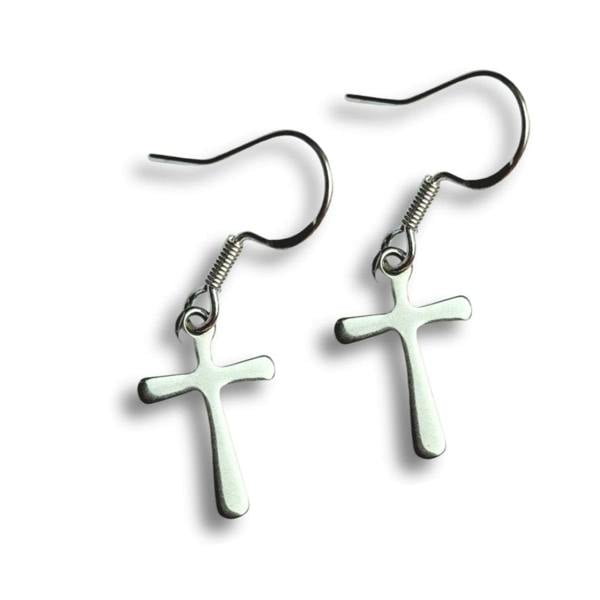 Aye Do Gifts Silver Cross Drop Earrings