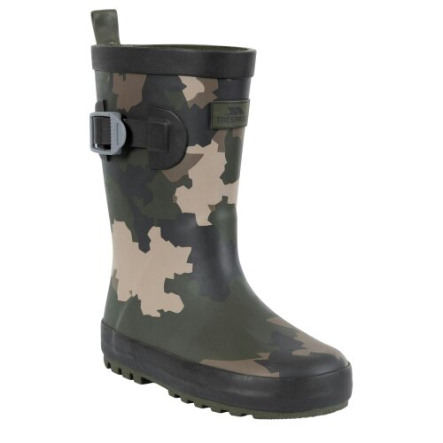 Trespass Childrens/Kids Puddle Camo Wellington Boots - Green/Brown/Black - Green/Brown/Black