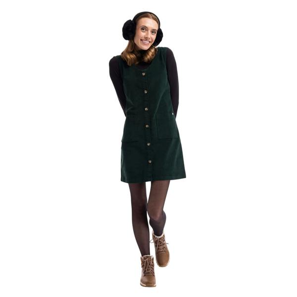 Trespass Womens/Ladies Tarissa Corduroy Pinafore Dress - Dark Green - 
