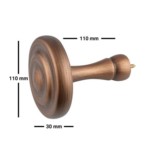 A.Unique Home Ribbed Wooden Curtain Pole with Rings and Fittings, In a Variety of Colours and Sizes (35mm) (Holdbacks, Walnut)