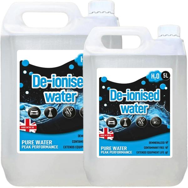 5 Litre Deionised Water Mineral-Free Ideal For Batteries, Steam Irons & Cleaning Multi-Purpose Distilled Water