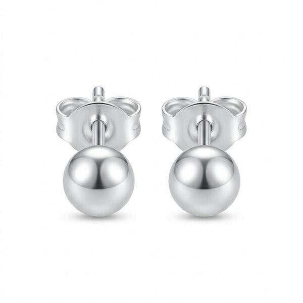 The Colourful Aura Pure Silver Solid Unisex Round Ball Minimalist Dainty Everyday Studs Earrings
