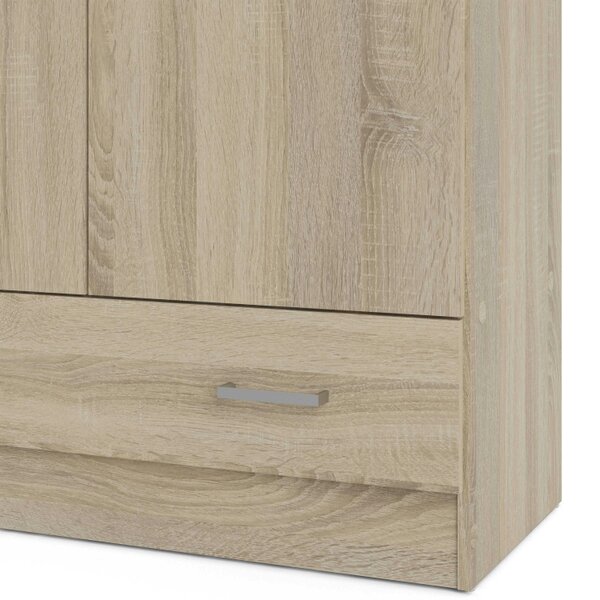Wyld Haus Berlin Natural Slim 2 Door Bedroom Wardrobe 1 Drawer