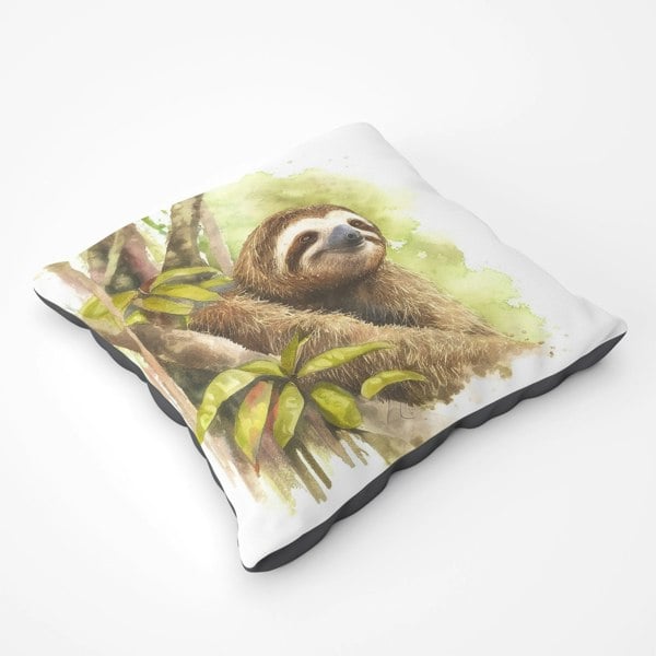 Warren Reed Sloth Watercolour Floor Cushion