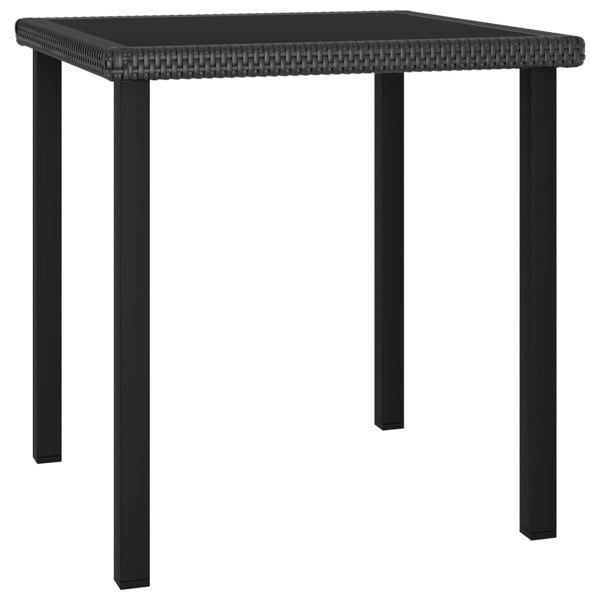 Berkfield 5 Piece Outdoor Dining Set with Cushions Poly Rattan Black