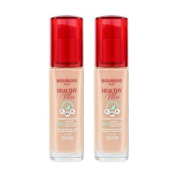 Bourjois Paris 2 x Bourjois Healthy Mix Clean and Vegan Foundation 30ml - 51.5C Rose Vanilla