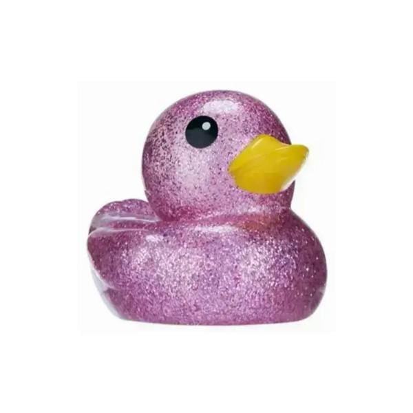 Glittery pink SwimExpert large glitter duckies toy with yellow beak
