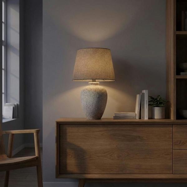 Garden Greatness Textured Ceramic Stone Table Lamp
