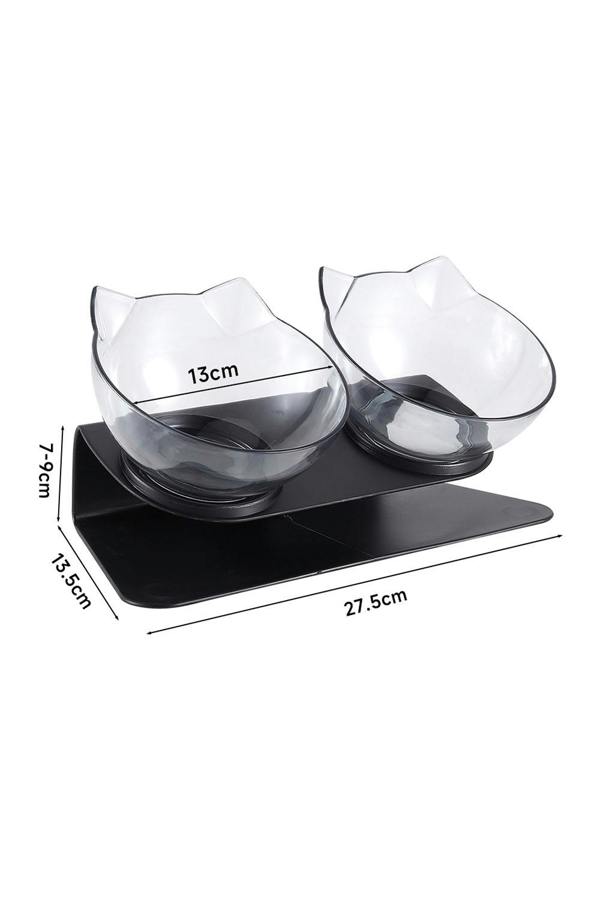Living and Home 15° Tilted Elevated Feeder with Double Cat Bowls