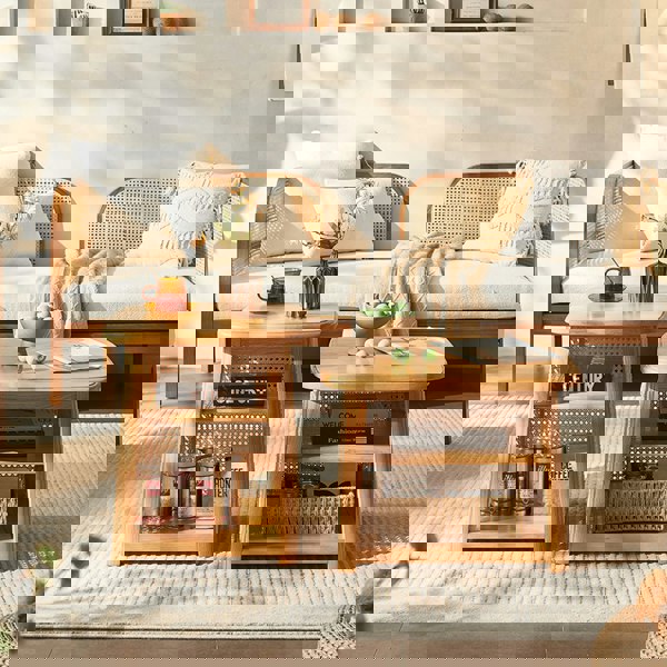 Nordic Square Coffee Table Set, Rattan-Weilai Concept-Weilai Concept