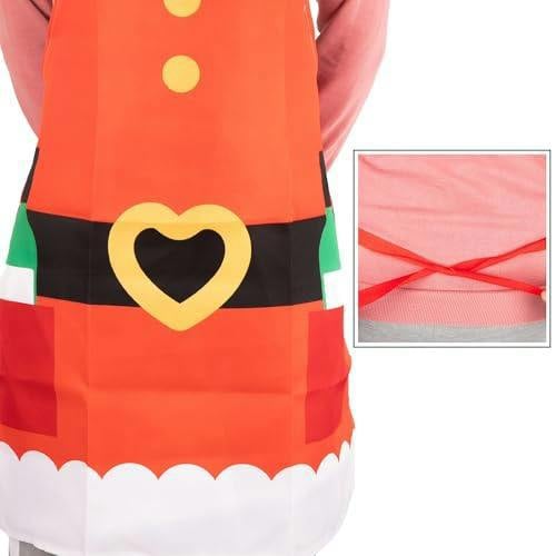 Santa Apron Christmas-Themed Festive Apron for Holiday Cooking, Baking and Party Wear image 5