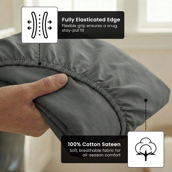 Smart Living T300 Fitted Sheet Or Pillowcase - Charcoal