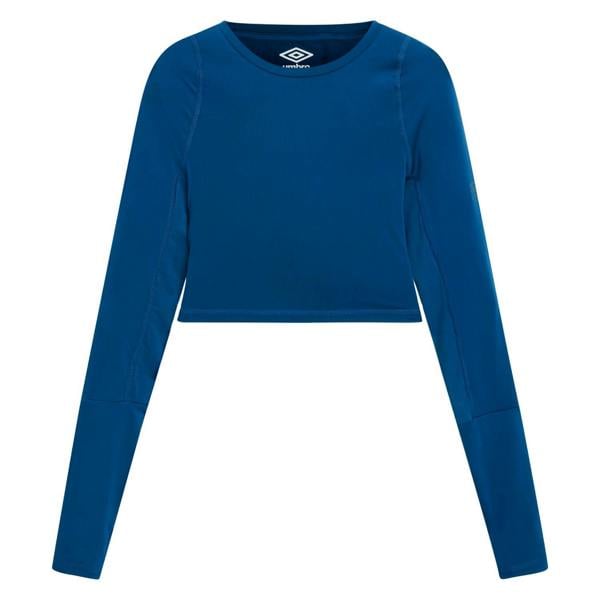 Umbro Womens Pro Long-Sleeved Training Crop Top - Poseidon