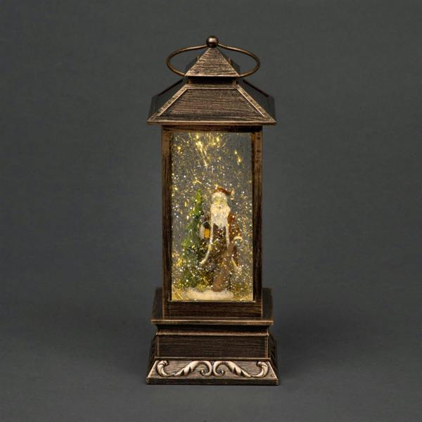 25cm Christmas Festive Nativity LED Lantern with Glitter, Plastic, Multi Colour, Hanging Decor image 1